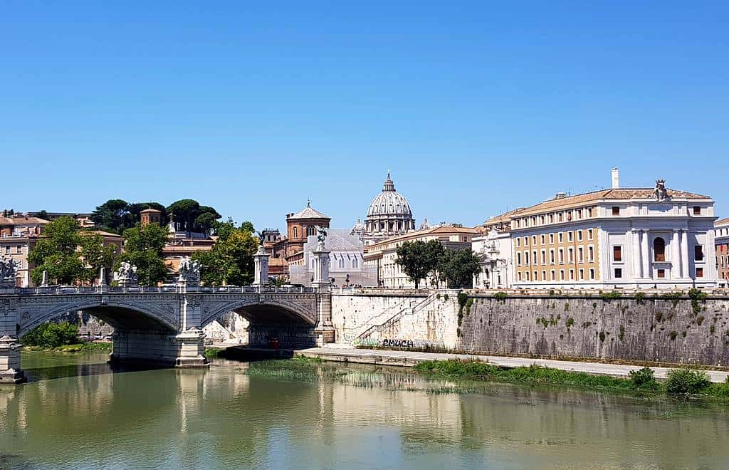 Tiber River and St Peter's Basilica, Rome
