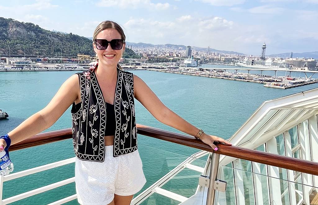 Barcelona cruise port - View of the city from ship